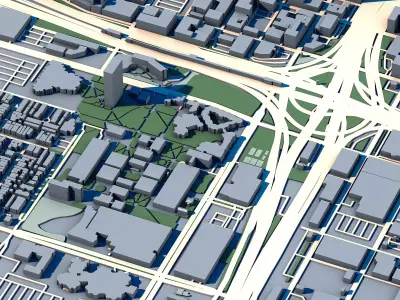 Part of Chicago 3D Model Downtown Chicago Skyline  3D model