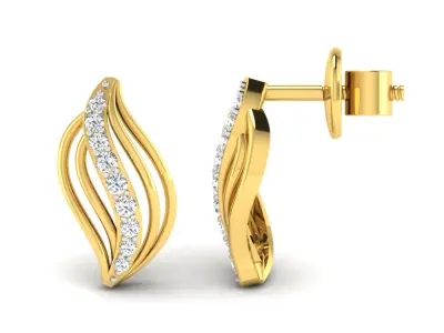 curve style earring pendent set 3D print model