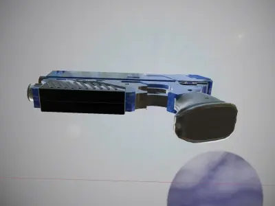Space Pistol Blue Low-poly 3D model
