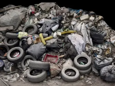 debris mixed trash pile photogrammetry  Low-poly 3D model