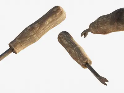 Scanned nail puller Low-poly 3D model