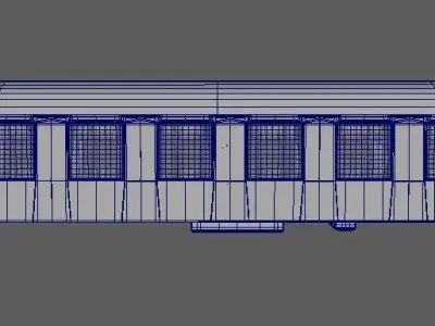 Vintage Railway Passanger Wagon 3D model
