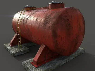 Oil tank Low-poly 3D model order