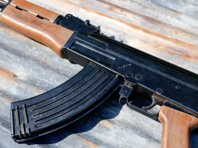 AK-47 rifle Low-poly 3D model
