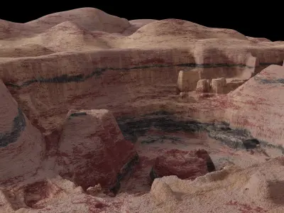 Mars open pit mining quarry 3D model