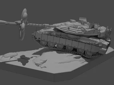 IDF Merkava mk4 Diorama 3D print model