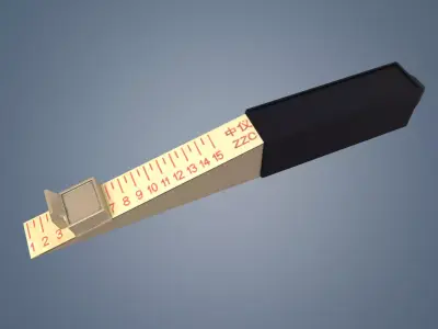 Low mold PBR wedge vernier feeler gauge Low-poly 3D model