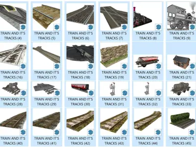 Train 3D model Collection 3D model