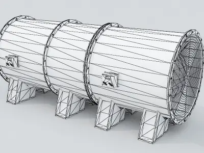 White Ventilation Fan Low-poly 3D model