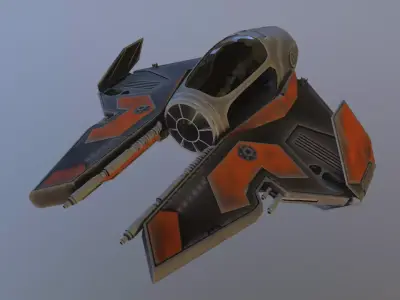 STAR WARS JEDI STARSHIP PBR Low-poly 3D model
