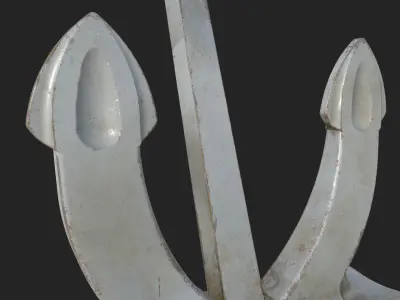 PBR 3D Model Props - Old Ship Anchor 3D model