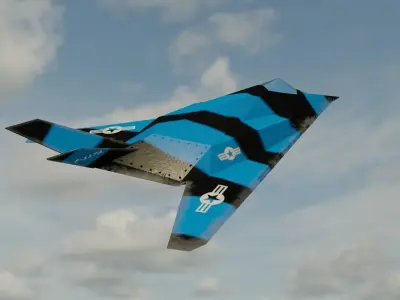 Low poly F117-A BLUE Low-poly 3D model