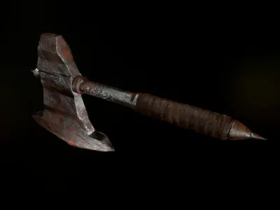 Battle Axe Low-poly 3D model 43