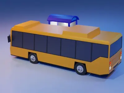 Low Poly Bus - Roblox Low-poly 3D model