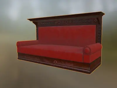 Low poly model Classic Antique sofa Low-poly 3D model