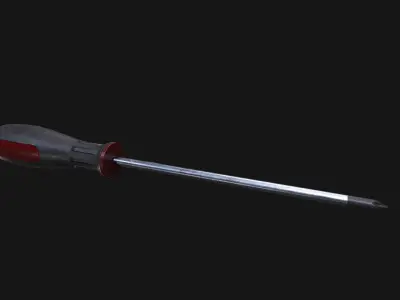 Screwdriver Low-poly 3D model 3