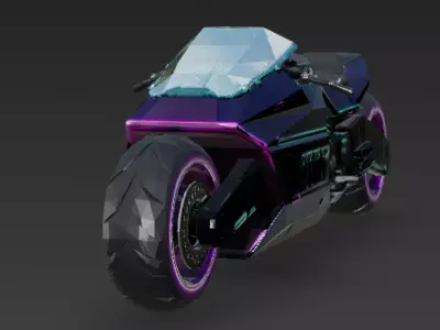 Cartoon Cyber Motorcycle 3D Model Low-poly 3D model
