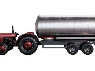 Fuel Tanker Truck Free low-poly 3D model
