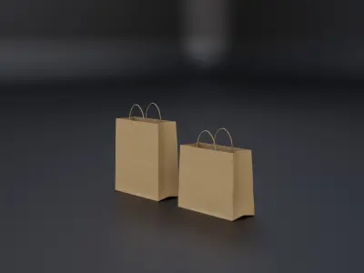 Paper Bag Low-poly 3D model