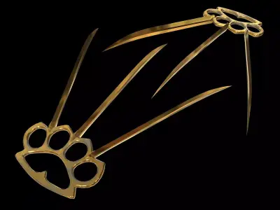 Brass Knuckles With Knife Claws Low-poly 3D model