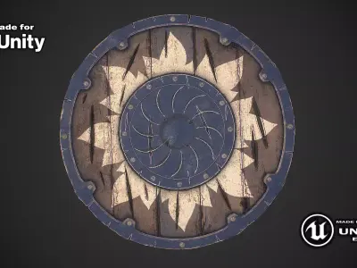 Viking shield 3d model Low-poly 3D model