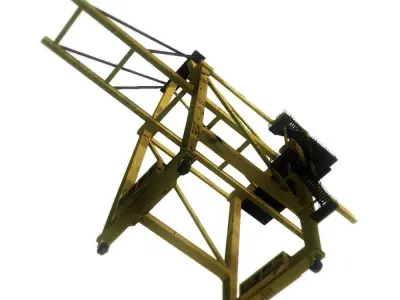 Port crane yellow low poly Low-poly 3D model