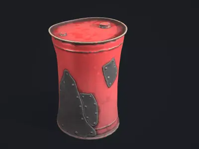 Stylized barrel Low-poly 3D model order