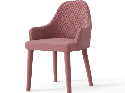 Quilted Dining Chair Low-poly 3D model