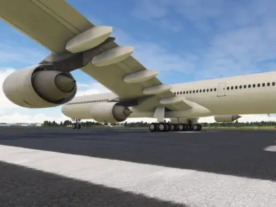 Airbus A340-600 White 3D model Low-poly 3D model