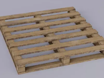 Industrial wooden pallet Low-poly 3D model