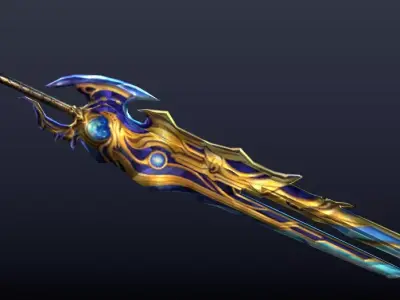 Futuristic Sword Low-poly 3D model 4