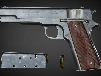Colt M1911 Pistol Low-poly 3D model purchase