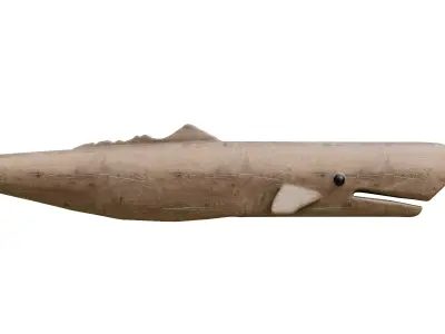 Oak Wood Whale Wall Accent Low-poly 3D model