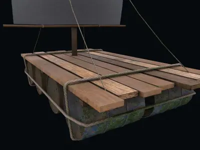 Survival Raft Low-poly 3D model