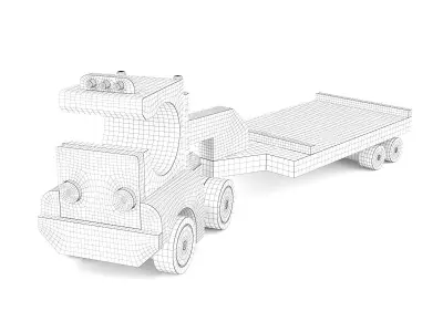 Wooden toy truck 32 3D model