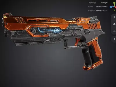 Orange Pistol 3D model get