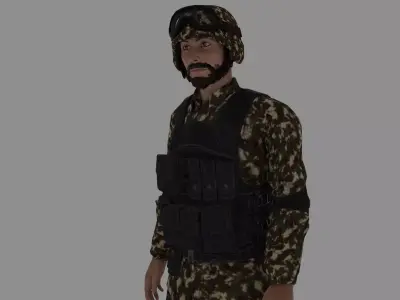 Rigged Soldier 05 3D model