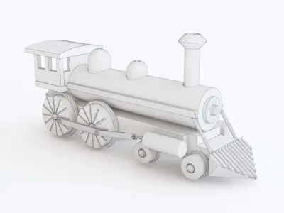 Wooden toy train 06 3D model