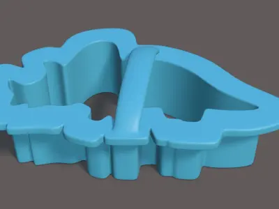 Set Of 7 Dinosaur Cookie Cutters 3D model