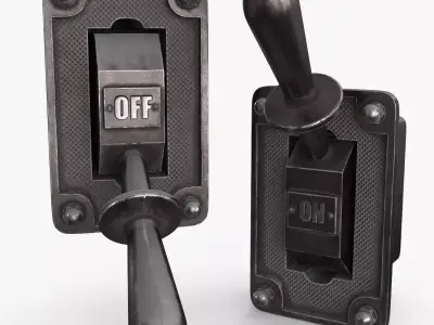 Industrial Power Switch Low-poly 3D model get