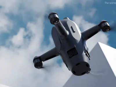 Air Defense Quadrotor UAV Black 3D model