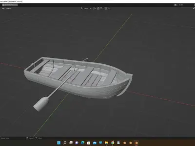 wooden boat  3D model purchase