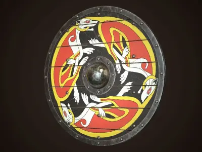 Viking Shield 24 Low-poly 3D model