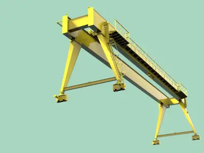 Gantry crane 32t Low-poly 3D model