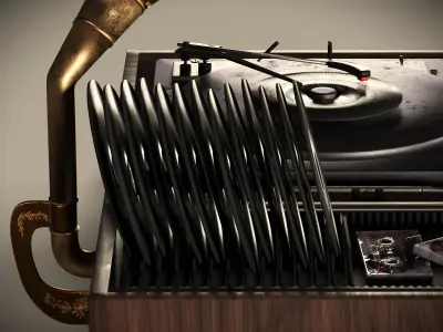 gramophone Low-poly 3D model