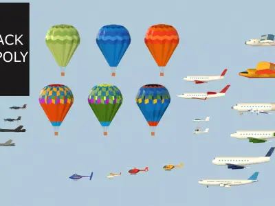 Air Pack Low Poly  Low-poly 3D model