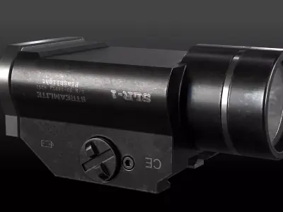 Tactical Flashlight Low-poly 3D model