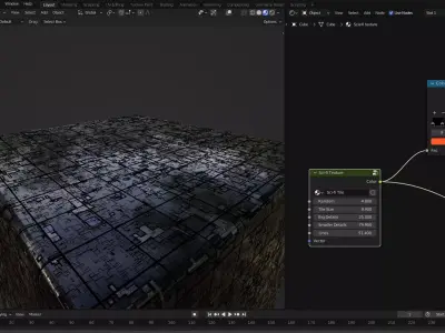 Sci-fi Tile procedural Texture For Blender Texture