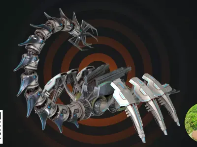 Cyber-Scorpion Heavy Assault Mech - Stingray Class Sentinel 3D model