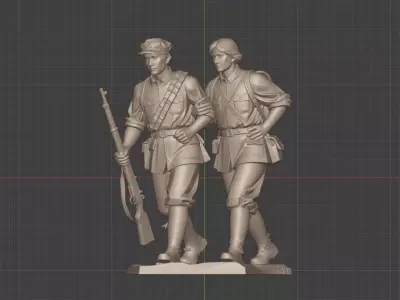 Military sculpture warrior  military battle war hero  soldier 3D print model 10